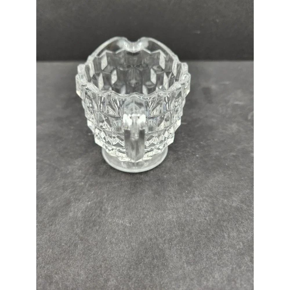 Vintage Fostoria American Glass Cubist Tea Cream and Sugar‎ Set Rare small size